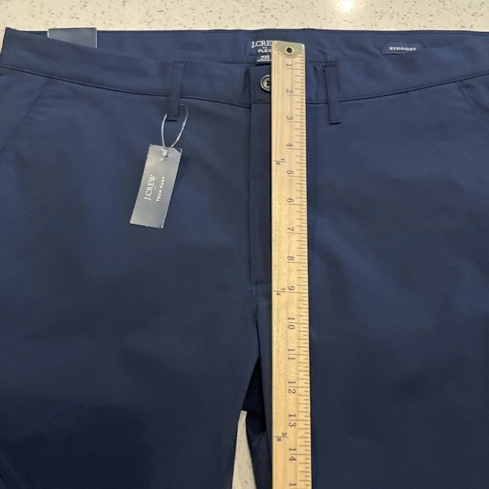 New J Crew Tech Pant Men 35x32 Navy Stretch Moisture Wick UPF 50+ Golf Chino NWT